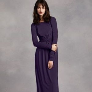 Vera Wang White- floor length gown, purple